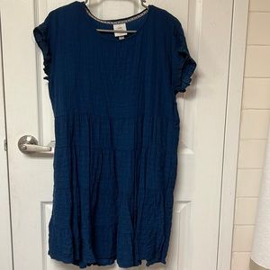 Blue casual mini dress